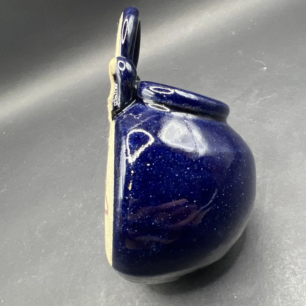 Vintage Geri-B Pottery Cobalt Blue Ceramic Wall Pocket Hanging Vase Geri Bell AL